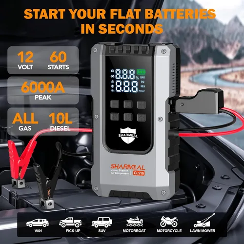 Vista 2 de Arrancador del salto 6000A con el compresor de aire 160PSI 12V para todo