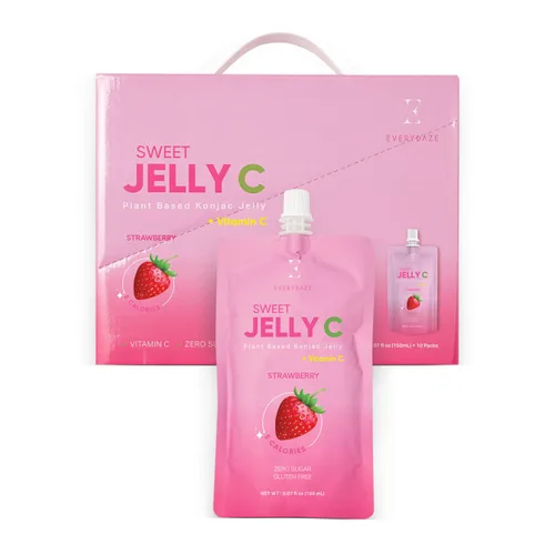 Vista 9 de EVERYDAZE Gelatina Dulce Jelly C Konjac Vegana, Sin Gluten, Sin Azúcar, Baja en Calorías Saludable Bebida Frutal Paquete de 10 Bolsas