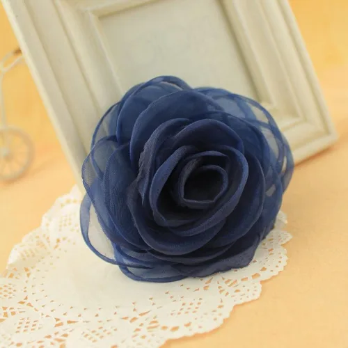 Vista 53 de adorables broches de rosas, clip para el cabello de flores de seda para mujer [joyas], sin metal, Rojo, XOTW05C4