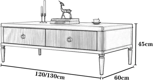 Vista 2 de Mesa auxiliar para sofá de sala de estar, mesa auxiliar moderna plateada, mesa de centro rectangular, mesa de sofá con 2 cajones y patas de madera
