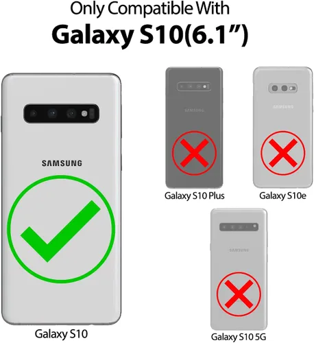 Vista 2 de GOOSPERY Funda protectora magnética compatible con Galaxy S10, con tarjetero, tipo billetera, cierre magnético automático fácil, cubierta trasera