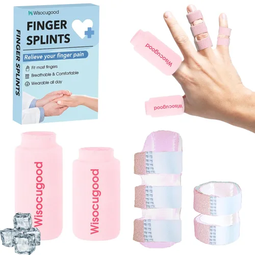 Vista 9 de Juego de férula de dedo gatillo y paquete de hielo de gel frío, bolsas de hielo para el pulgar para aliviar el dolor, soporte