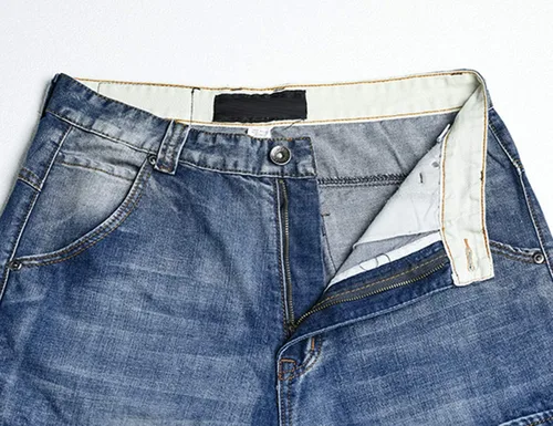 Vista 5 de Pantalones cortos de mezclilla estilo hip hop para hombre, estilo casual, holgados, pantalones de trabajo con bolsillos