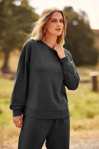 Vista 7 de Prettygarden - Conjunto de pijama para mujer, teñido anudado, de dos piezas, pijama con camiseta de manga larga y pantalón largo, con bolsillos