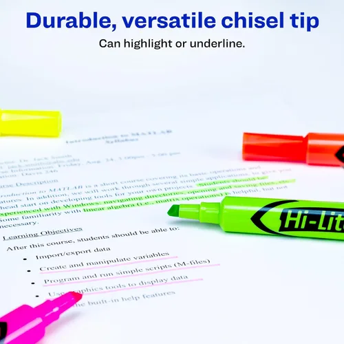 Vista 3 de Avery Hi-Liter - Rotuladores de punta biselada para escritorio, tinta a prueba de manchas