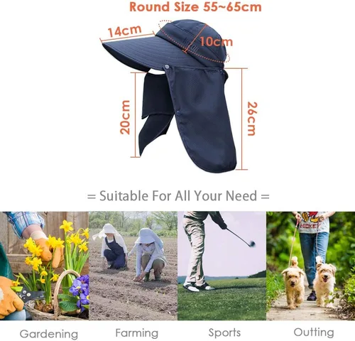 Vista 7 de Sombrero de ala ancha – Multifuncional UPF 50 protección cubo pesca sombrero sombrero gorra