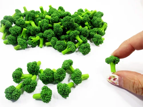 Vista 5 de 1:6 10 Ensalada de brócoli verde suelto en miniatura vegetal 12227