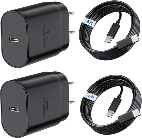 Vista 8 de TT&C - Cargador rápido USB C de 30 W con cables de 10 pies y 6.6 pies para iPhone 17, 16, 15 PD 3.0 Kit de bloque de pared compatible con iPhone