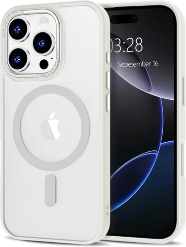 Vista 247 de Anuck - Funda magnética para iPhone 11 compatible con MagSafe, carcasa trasera mate translúcida dura, borde de TPU, delgada, resistente a impactos