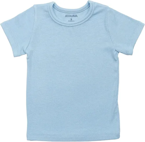 Vista 2 de AVAUMA - Conjunto de pijama acanalada para niños y niñas, de ajuste ceñido, para uso diario
