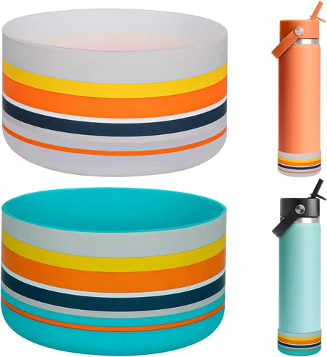 Vista 9 de HEYSKAY Funda Protectora de Silicona para Botellas de Agua Hydro Flask de Boca Ancha de 12oz 16oz 18oz 21oz 24oz Protector de Fondo y Otras Botellas