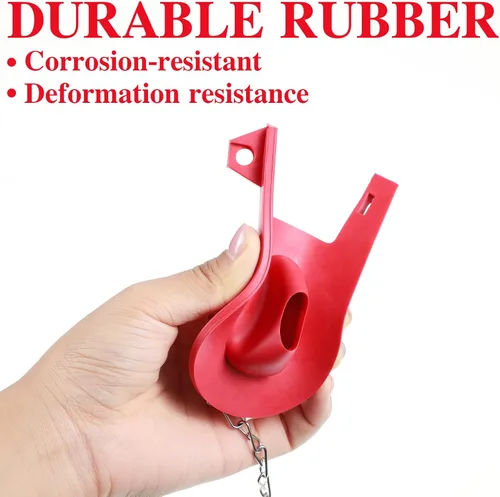 Vista 4 de Peryiter Juego de 6 piezas de repuesto de aleta de inodoro de 2 pulgadas, universal con cadena de acero inoxidable para válvulas de descarga