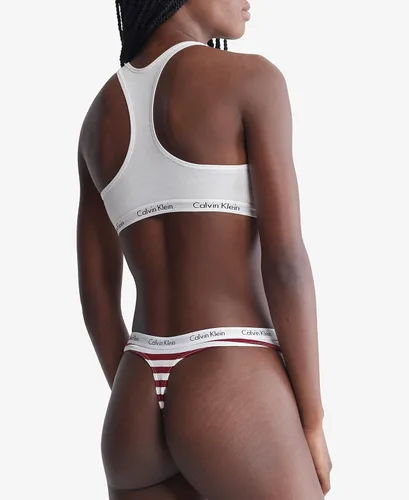 Vista 3 de Calvin Klein Women's Carousel Logo Cotton Thong Multipack Panty