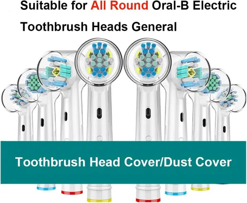 Vista 2 de Cabezales de repuesto para cepillos de dientes, cubierta de protección para cabezal de cepillo compatible con cepillo de dientes eléctrico Oral-B