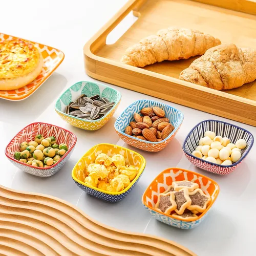 Vista 3 de KitchenTour - Juego de 6 cuencos de cerámica para salsa de soja de 3 onzas, cuencos de porcelana para condimentos, ketchup, soja, barbacoa, juego