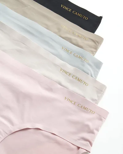 Vista 3 de Vince Camuto Ropa interior para mujer, paquete de 5 calzoncillos hipster sin costuras (S-XL)