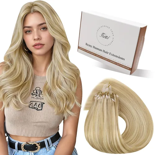 Vista 73 de 【Descuento】Hetto - Extensiones de cabello con cinta adhesiva, 40g, extensiones de cabello humano, color rubio ceniza oscuro degradado a rubio medio