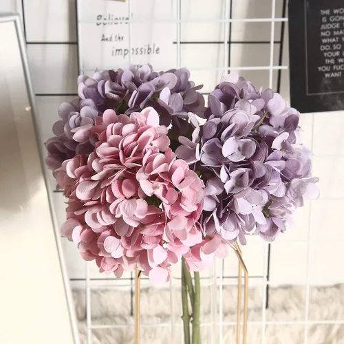 Vista 2 de BCDlily Flores falsas, plantas artificiales, bonsái, hortensias, macarones, arreglos florales para decoración del hogar, boda, oficina, fiesta (A)