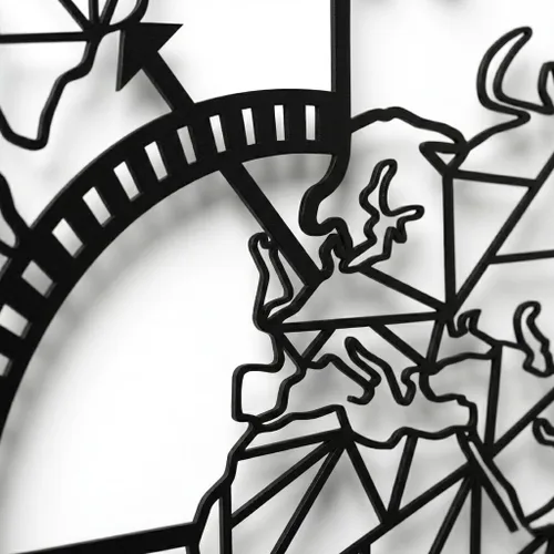 Vista 8 de DEKADRON Decoración de letrero metálico metálico con brújula con mapa del mundo (39 x 28 pulgadas)