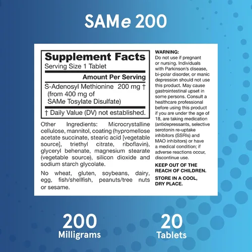 Vista 7 de Jarrow Formulas SAM-e 0.007 oz Suplemento dietario en cápsulas, SAMEBX, 1, 1
