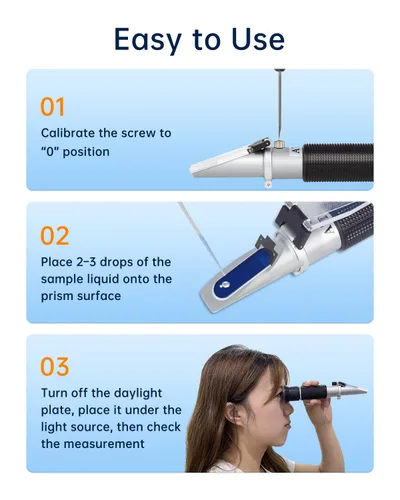 Vista 6 de LOHAND Refractómetro Brix con compensación de temperatura automática (ATC), medición de precisión del contenido de azúcar para vino/fruta/bebida