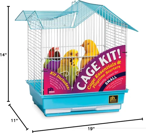 Vista 3 de Prevue Pet Products Kit de jaula para pájaros de doble techo, ideal para pájaros pequeños, compatible con soporte, montaje simple de jaula, fácil