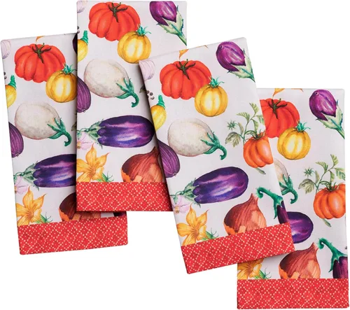 Vista 123 de Maison d' Hermine Juego de 4 servilletas de tela 100% algodón, suaves y duraderas, servilletas cuadradas reutilizables para uso diario, lavables