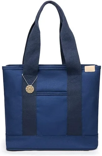 Vista 4 de Bolso cruzado de lona para mujer, bolso de hombro con múltiples bolsillos con cremallera, bolso de mano, bolso hobo, bolsa de uso diario