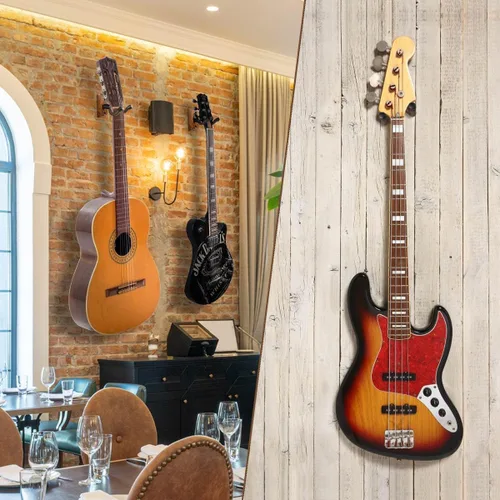 Vista 6 de Colgador de pared para guitarra, 2 piezas, gancho de madera de haya, soporte para guitarra Beech Wood