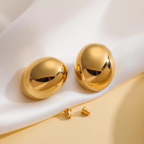 Vista 7 de Apsvo Aretes de aro gruesos de oroplata para mujer, aretes hipoalergénicos chapados en oro, joyería de moda