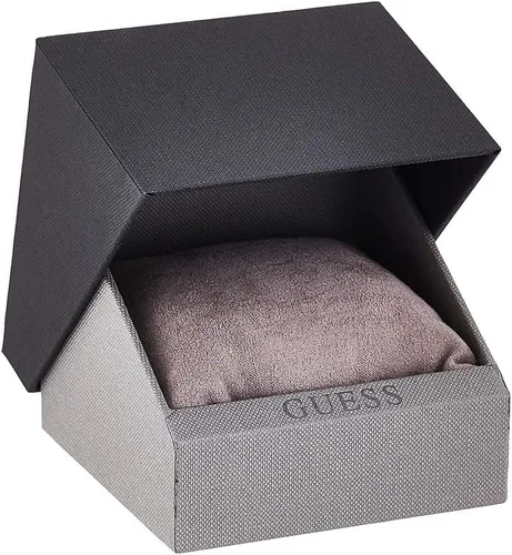 Vista 5 de GUESS US - Reloj analógico de malla triangular en tono oro rosa para mujer, plateado