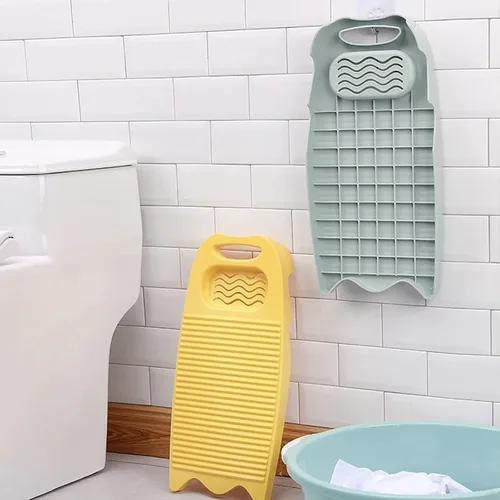 Vista 5 de Tabla de lavado de ropa de plástico, tabla de lavado de manos para el hogar con soporte para jabón, herramienta portátil para lavar las manos Azul