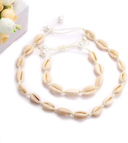 Vista 5 de CENAPOG Gargantilla de concha de Cowrie para mujer, collar de concha de Puka, collar de conchas marinas, joyería hawaiana de playa, Concha, concha