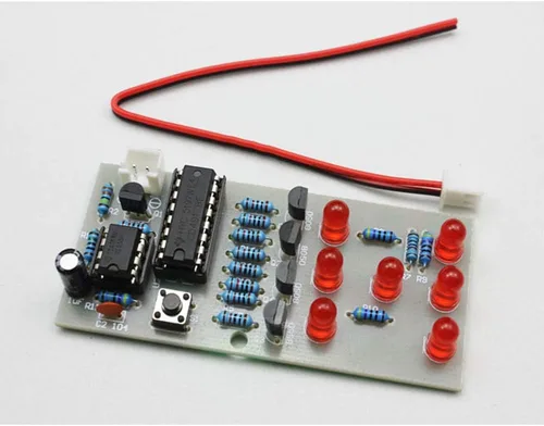 Vista 4 de KOOBOOK Kit de tablero de dados electrónico de 2 sets Kit de bricolaje de circuito LED para aprendizaje electrónico