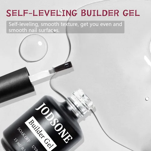 Vista 5 de JODSONE Uñas de gel constructor de 0.5 fl oz para fortalecedor de uñas transparente, extensión de uñas, gel duro de larga duración, altos efectos