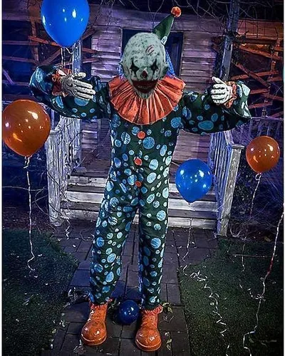 Vista 5 de Máscara de payaso aterrador, máscara de payaso espeluznante para Halloween, adulto, fiesta de disfraces y cosplay