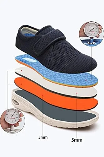 Vista 2 de Yibobay Diabetic Shoes for Women Width X-Wide Shoe for Elderly Women Wide Shoes for Women Walking Shoes Adjustable Closure Breathable Lightweight