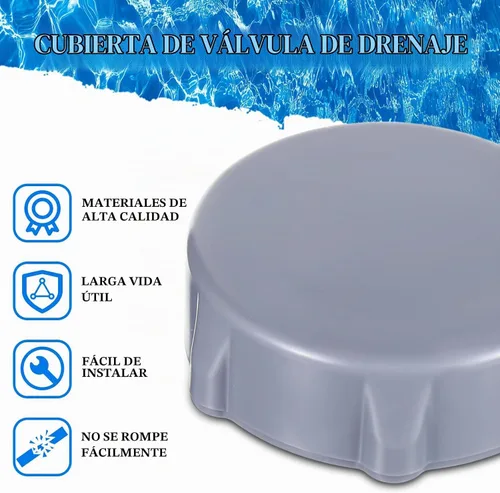 Vista 4 de Tujoe Tapón de válvula de drenaje de repuesto P6H1158 de plástico, compatible con piscinas, modelo P01006, tapa de válvula de drenaje gris