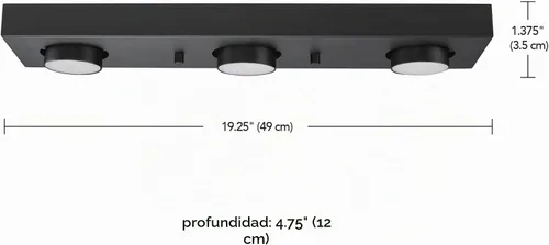 Vista 7 de Globe Electric Iluminación de riel integrada LED negra mate de 3 luces