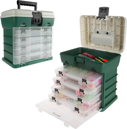 Vista 8 de Wakeman Outdoors - Caja organizadora de herramientas de almacenamiento, caja de utilidad con 4 cajones y 19 compartimentos para suministros de Azul