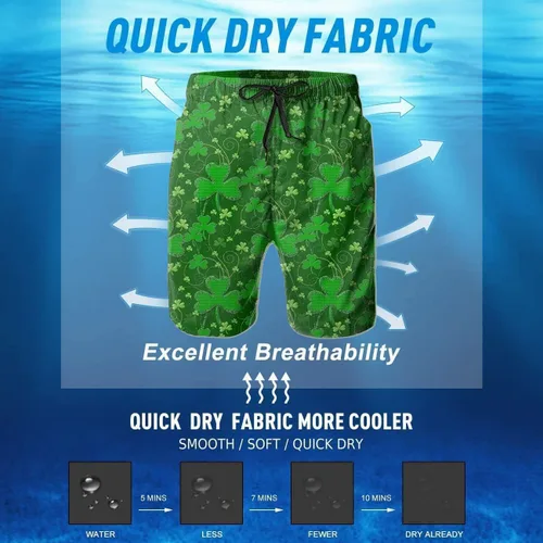 Vista 3 de BBggyh Traje de baño para hombre, de secado rápido, para playa, con forro de malla
