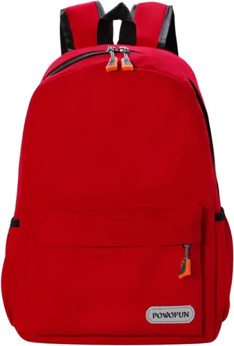 Vista 2 de Mochila para niños de 15 pulgadas, ligera, para escuela primaria, para jardín de infantes, mochila de viaje casual, Rojo