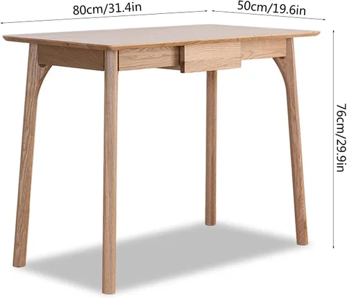 Vista 3 de TOMYEUS Escritorio de PC de 2.6 ft, 3.3 ft, 3.9 ft, escritorio de madera para el hogar, PC, portátil, escritorio de estudio simple con cajones