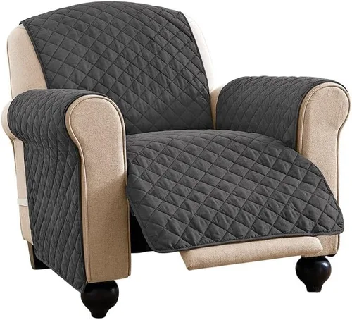 Vista 31 de Collections Etc - Funda protectora reversible, resistente a derrames y acolchada para muebles con lazos - Cubre el fondo del asiento, el respaldo