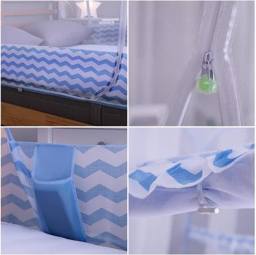 Vista 3 de Jsanh Mosquitera plegable para tienda de campaña, cortinas para camas, red portátil de tamaño King con parte inferior para bebés y adultos de 80 x