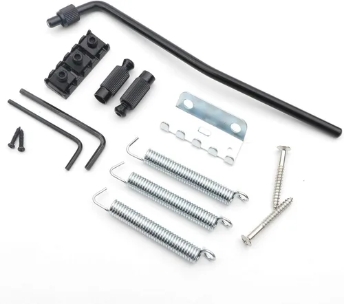 Vista 6 de Puente de trémolo para guitarra eléctrica negra con barra doble de bloqueo Strat para tipo Floyd Rose Electric Guitar Bridge Replacement with