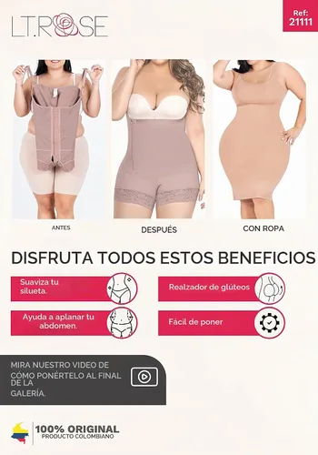 Vista 4 de LT.ROSE Fajas Postparto Colombianas Tummy Control Shapewear for Women 21111 Entrepierna abierta beige