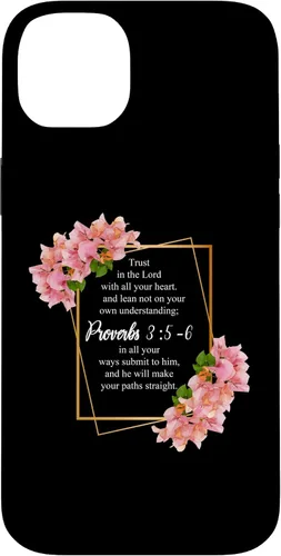 Vista 15 de iPhone 12 Pro Max Proverbios 3:5-6 Versículo de la Biblia Religioso Cristiano Hombres y Mujeres Caso