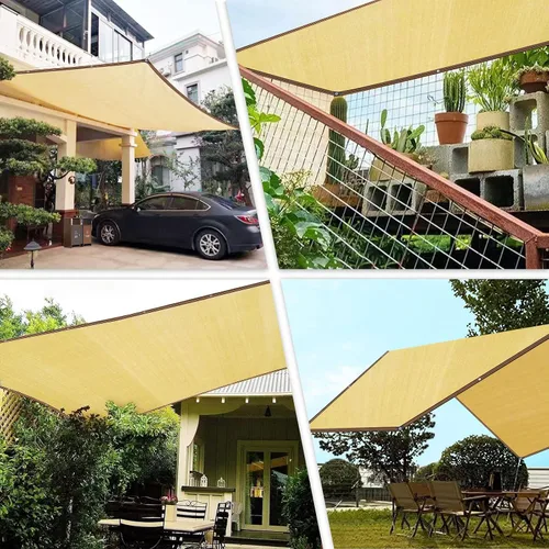 Vista 6 de Paño de sombra – Pergola 90% tela de sombra para exteriores con ojales para pérgola, patio, glorieta, terraza, jardín, porche, trigo (3 x 6 pies)