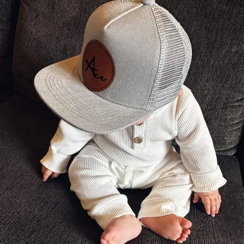 Vista 8 de Sombrero personalizado para bebé, sombreros de bebé personalizados para niños y niños, gorra de camionero personalizada, gorra de béisbol para bebé